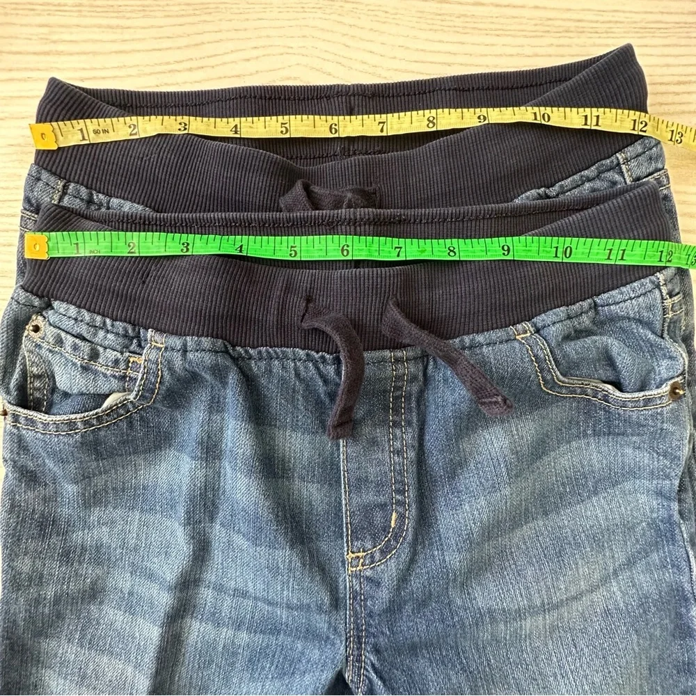 2 Pairs Boys or Girls Gymboree Pull On Tie Front Straight Leg Jeans Size 12